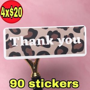 90ct cheetah animal print thank you stickers